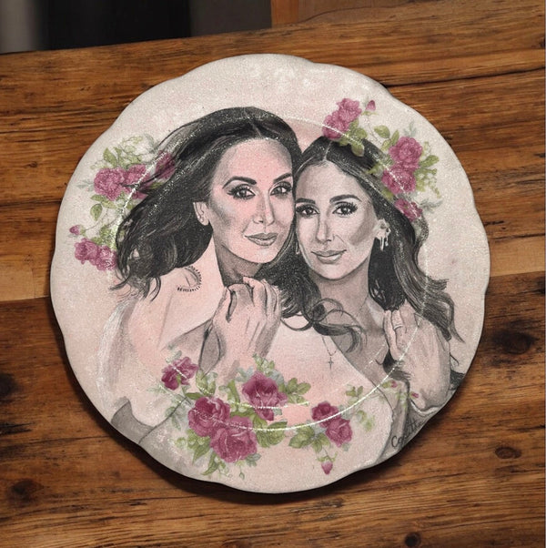 Cherished Forever-Custom Hand-Painted Portrait on Antique Ceramic Plate