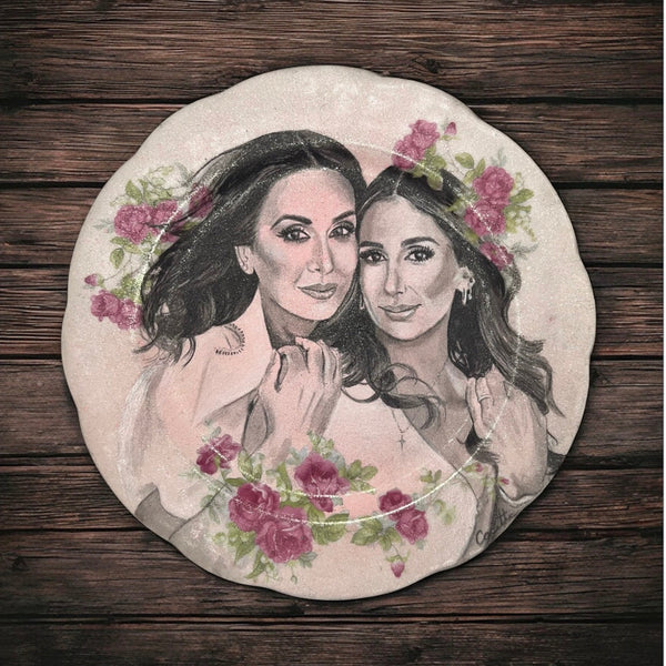 Cherished Forever-Custom Hand-Painted Portrait on Antique Ceramic Plate