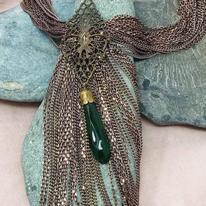 Night Necklace with Green Stone